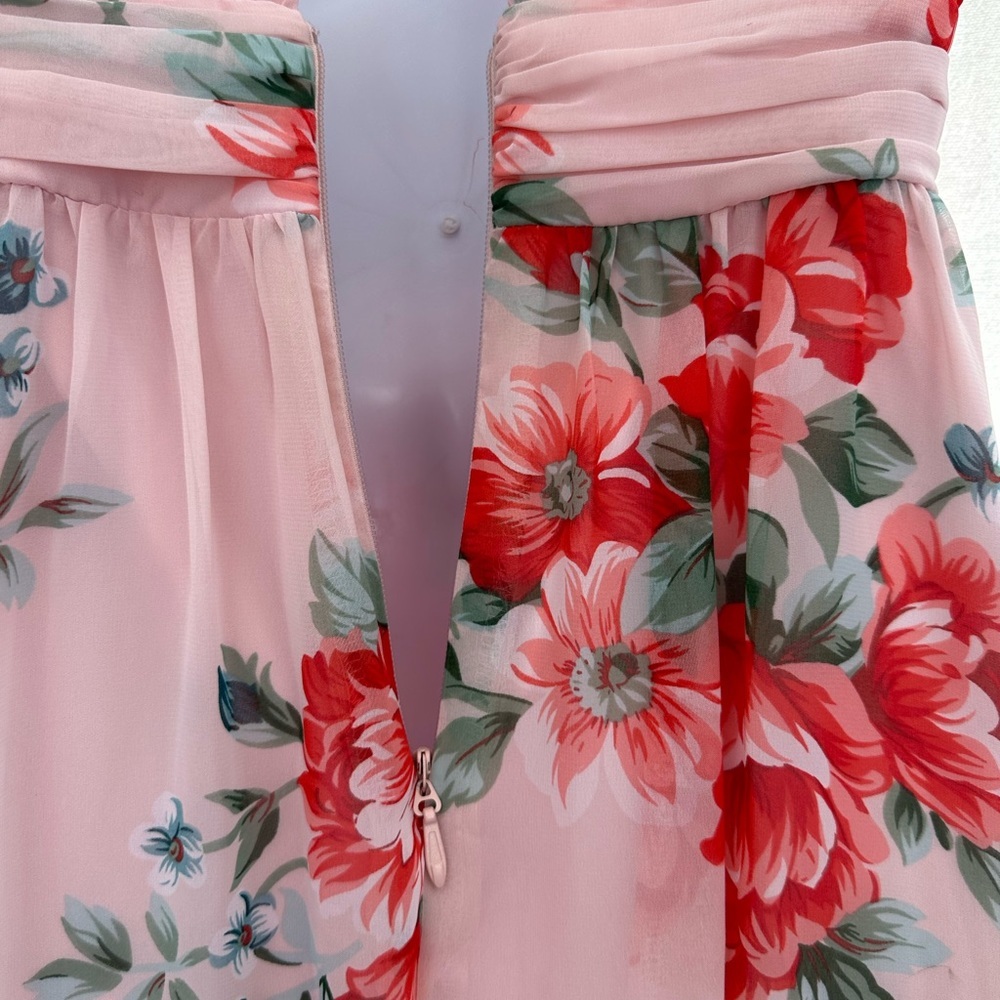 Lulu's Blush Pink Floral Wrap Maxi Dress - Picture 5 of 10